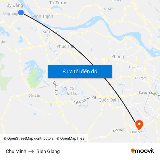 Chu Minh to Biên Giang map