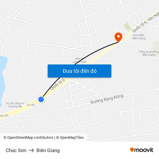 Chúc Sơn to Biên Giang map