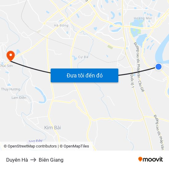Duyên Hà to Biên Giang map