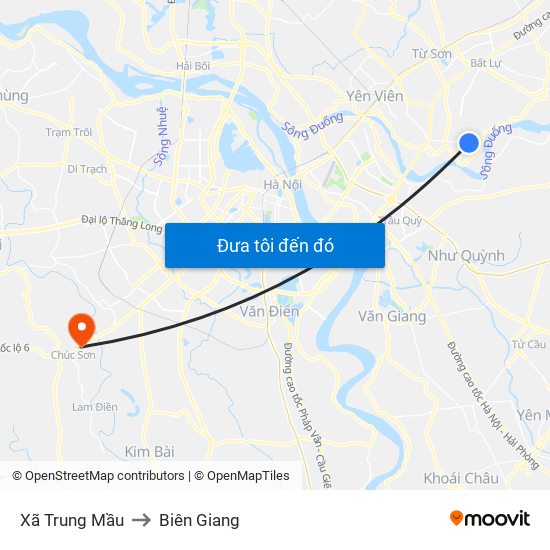 Xã Trung Mầu to Biên Giang map