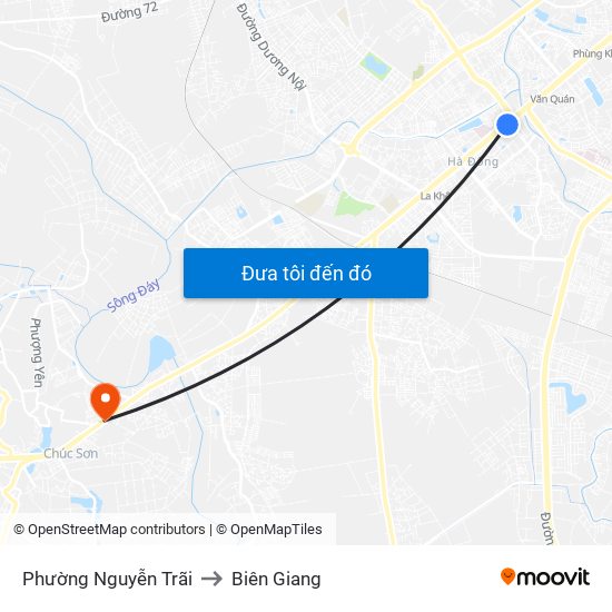 Phường Nguyễn Trãi to Biên Giang map