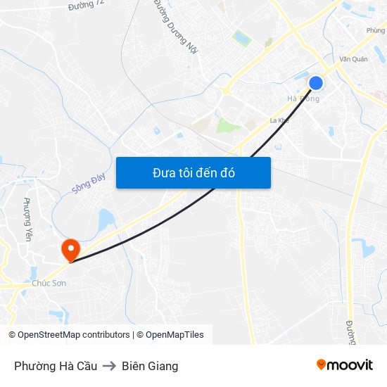Phường Hà Cầu to Biên Giang map