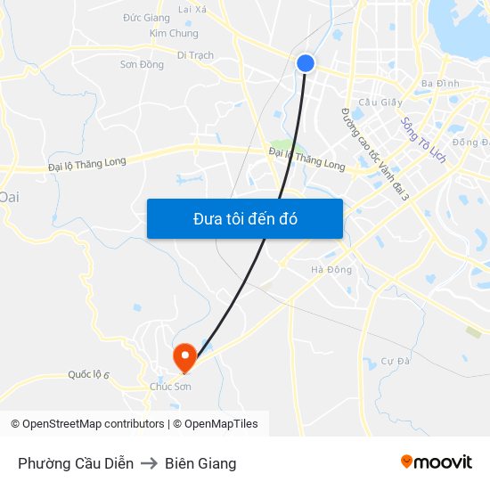 Phường Cầu Diễn to Biên Giang map