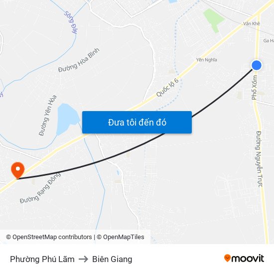 Phường Phú Lãm to Biên Giang map