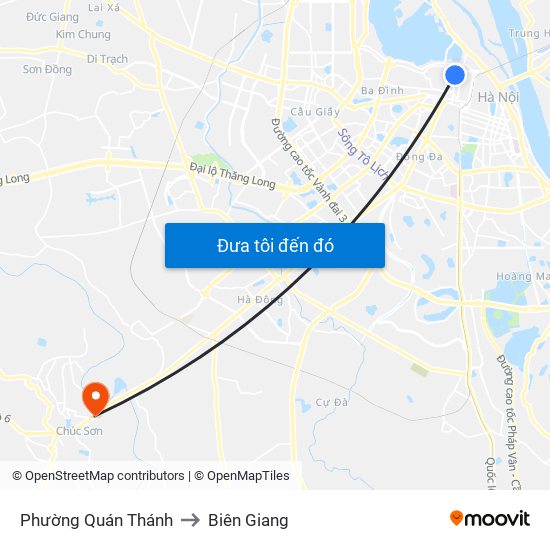 Phường Quán Thánh to Biên Giang map