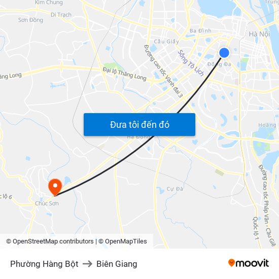 Phường Hàng Bột to Biên Giang map
