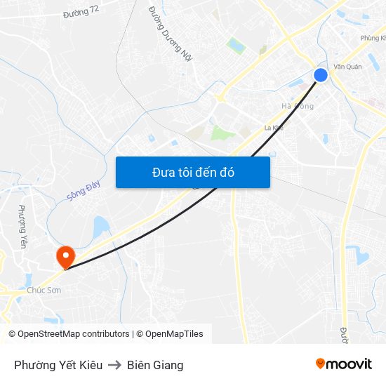 Phường Yết Kiêu to Biên Giang map