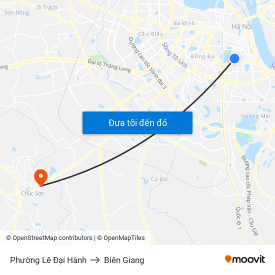 Phường Lê Đại Hành to Biên Giang map
