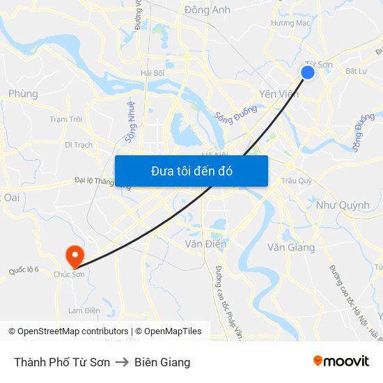 Thành Phố Từ Sơn to Biên Giang map