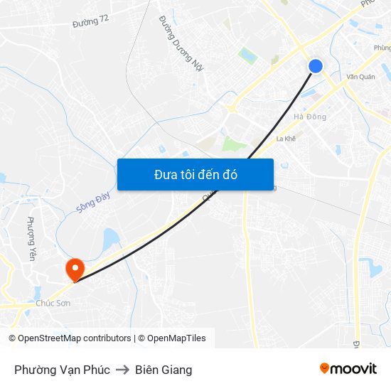 Phường Vạn Phúc to Biên Giang map