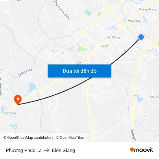 Phường Phúc La to Biên Giang map