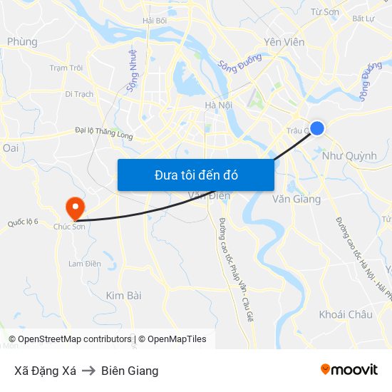 Xã Đặng Xá to Biên Giang map