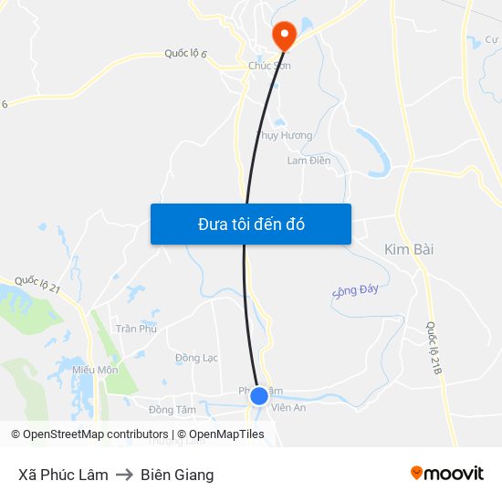 Xã Phúc Lâm to Biên Giang map