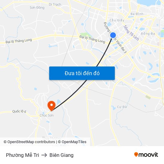 Phường Mễ Trì to Biên Giang map