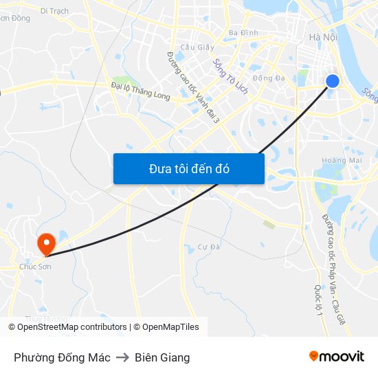 Phường Đống Mác to Biên Giang map