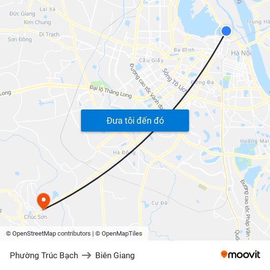 Phường Trúc Bạch to Biên Giang map