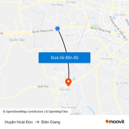 Huyện Hoài Đức to Biên Giang map