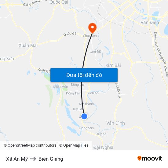 Xã An Mỹ to Biên Giang map