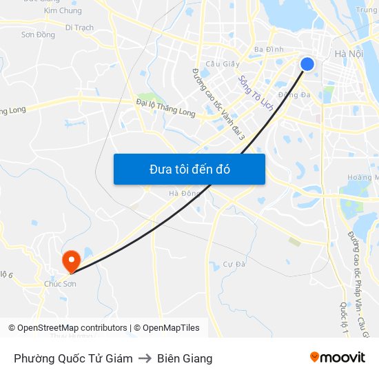 Phường Quốc Tử Giám to Biên Giang map