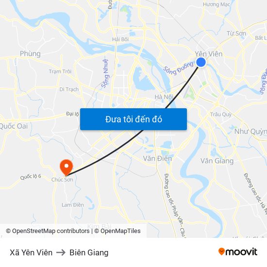 Xã Yên Viên to Biên Giang map