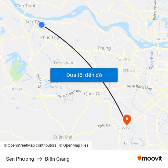 Sen Phương to Biên Giang map