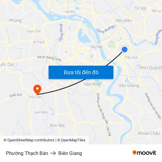 Phường Thạch Bàn to Biên Giang map