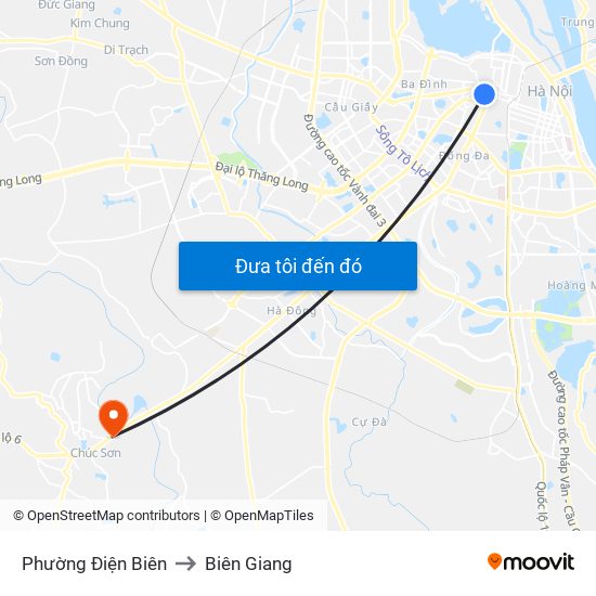 Phường Điện Biên to Biên Giang map