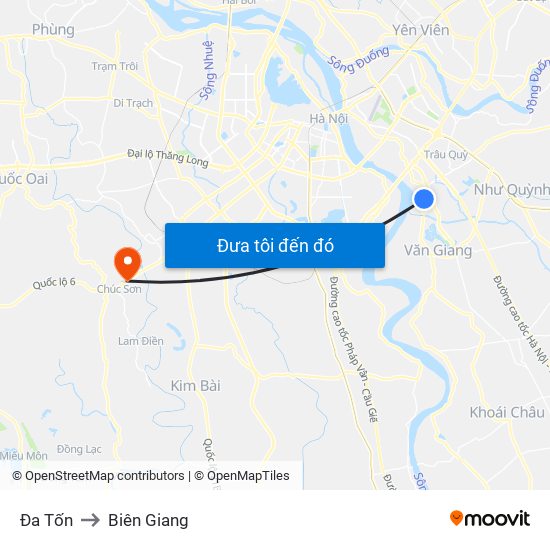 Đa Tốn to Biên Giang map