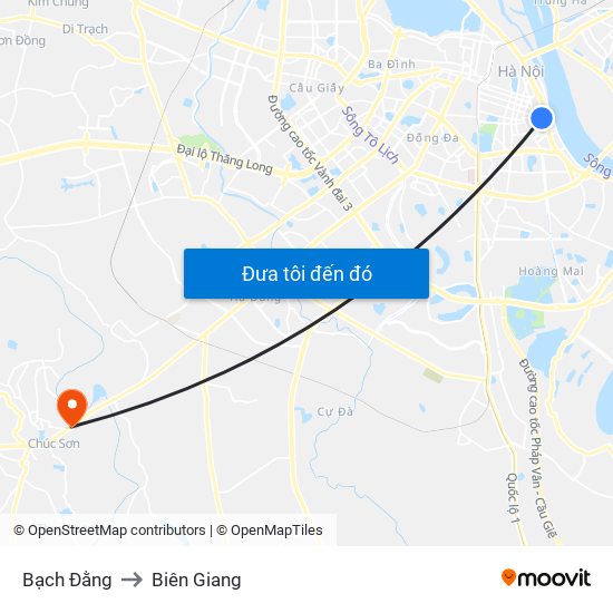 Bạch Đằng to Biên Giang map