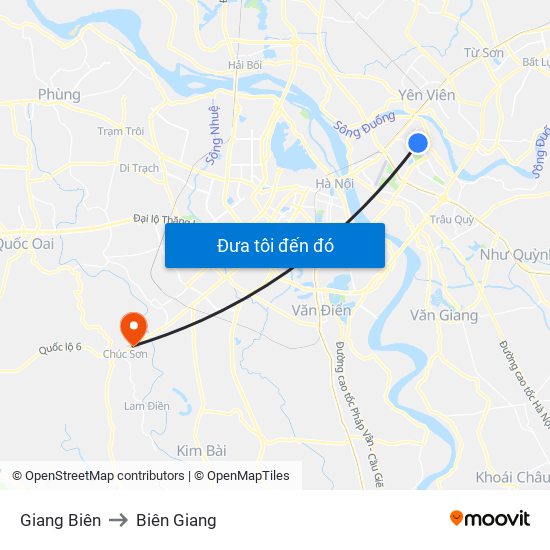 Giang Biên to Biên Giang map