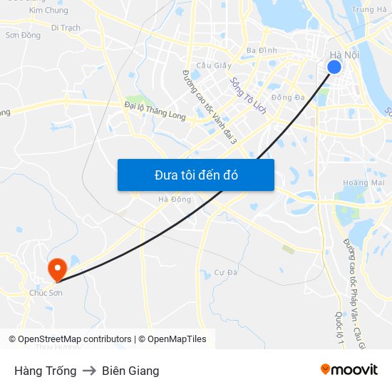 Hàng Trống to Biên Giang map