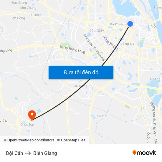 Đội Cấn to Biên Giang map