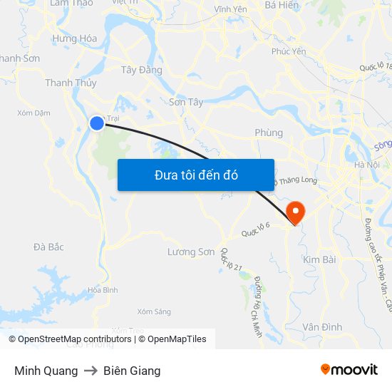 Minh Quang to Biên Giang map
