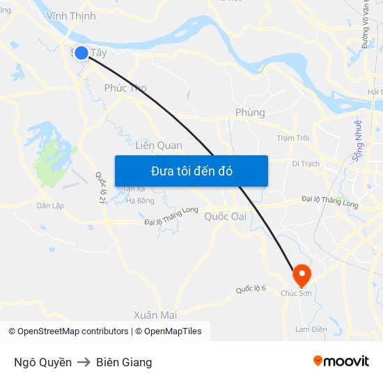Ngô Quyền to Biên Giang map