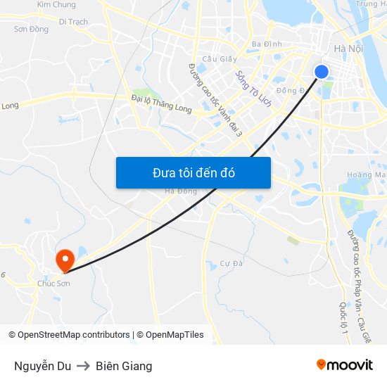 Nguyễn Du to Biên Giang map