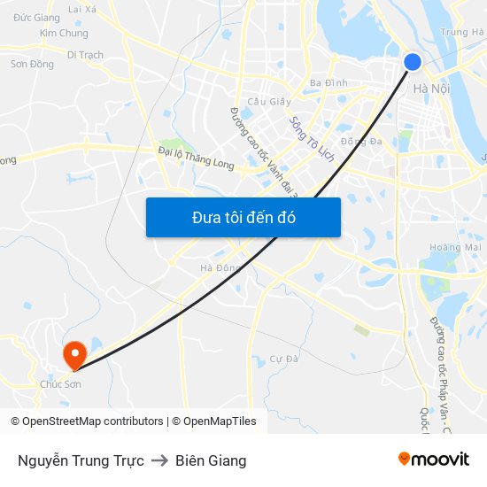 Nguyễn Trung Trực to Biên Giang map