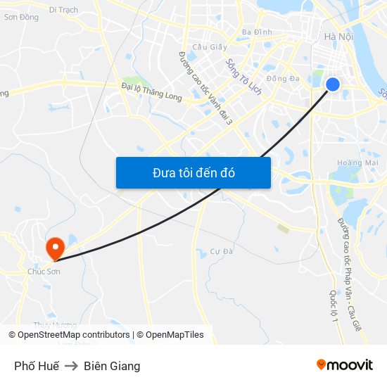 Phố Huế to Biên Giang map