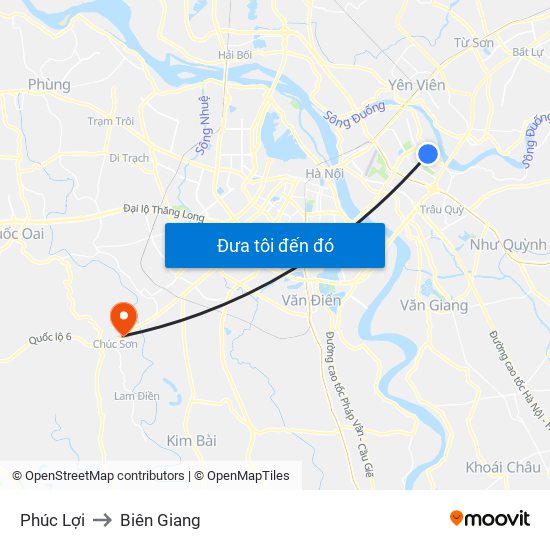 Phúc Lợi to Biên Giang map