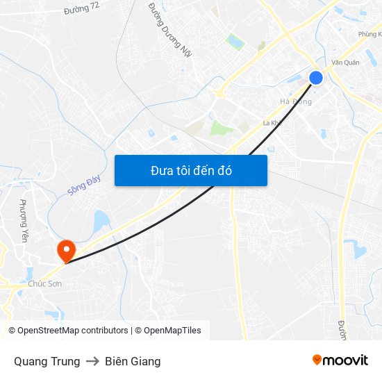 Quang Trung to Biên Giang map