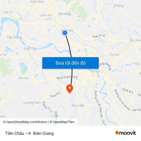 Tiền Châu to Biên Giang map