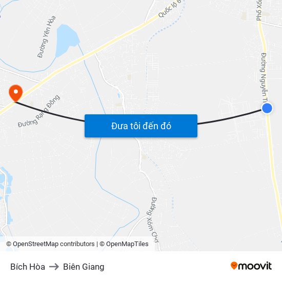 Bích Hòa to Biên Giang map