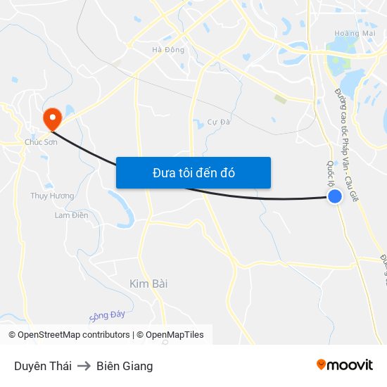 Duyên Thái to Biên Giang map