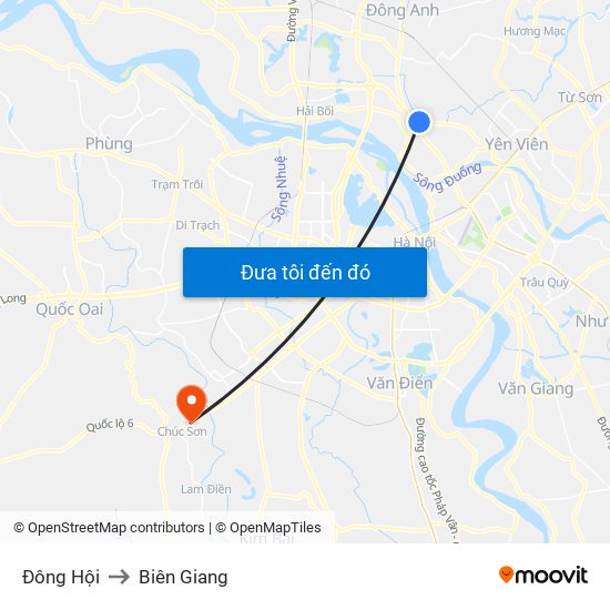 Đông Hội to Biên Giang map