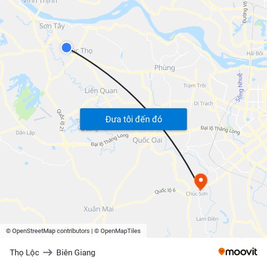 Thọ Lộc to Biên Giang map
