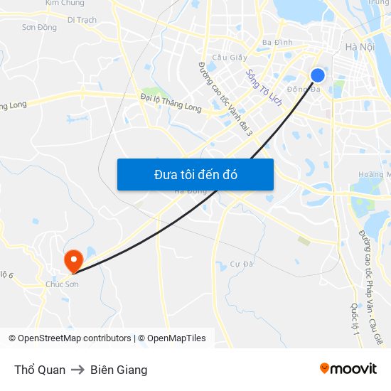 Thổ Quan to Biên Giang map