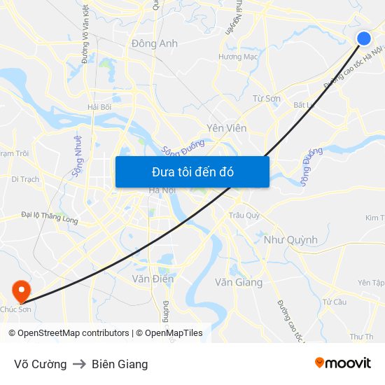 Võ Cường to Biên Giang map
