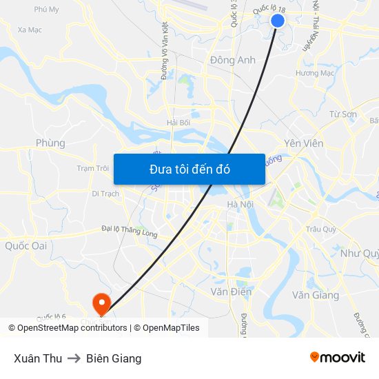 Xuân Thu to Biên Giang map