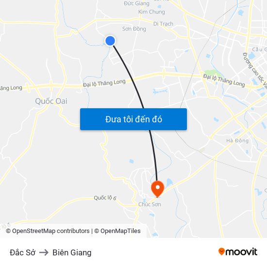 Đắc Sở to Biên Giang map
