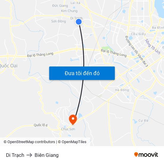 Di Trạch to Biên Giang map