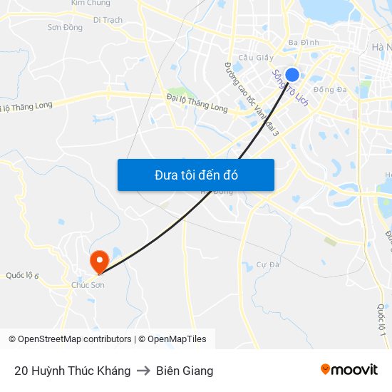 20 Huỳnh Thúc Kháng to Biên Giang map